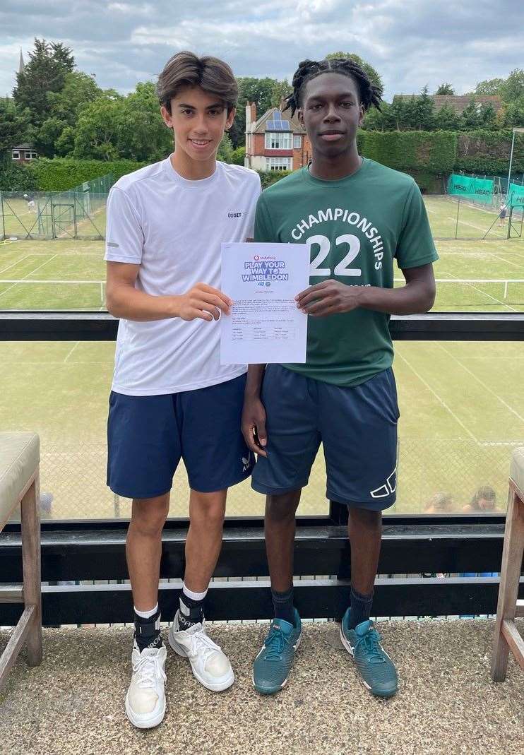 Tittor Caulker and Luke Ogden of Gillingham's Avenue Tennis Club won the junior boys' doubles to reach SW19