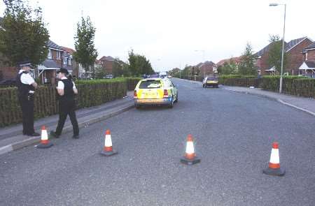 Police officers at the scene of the alert. Picture: GERRY WHITTAKER
