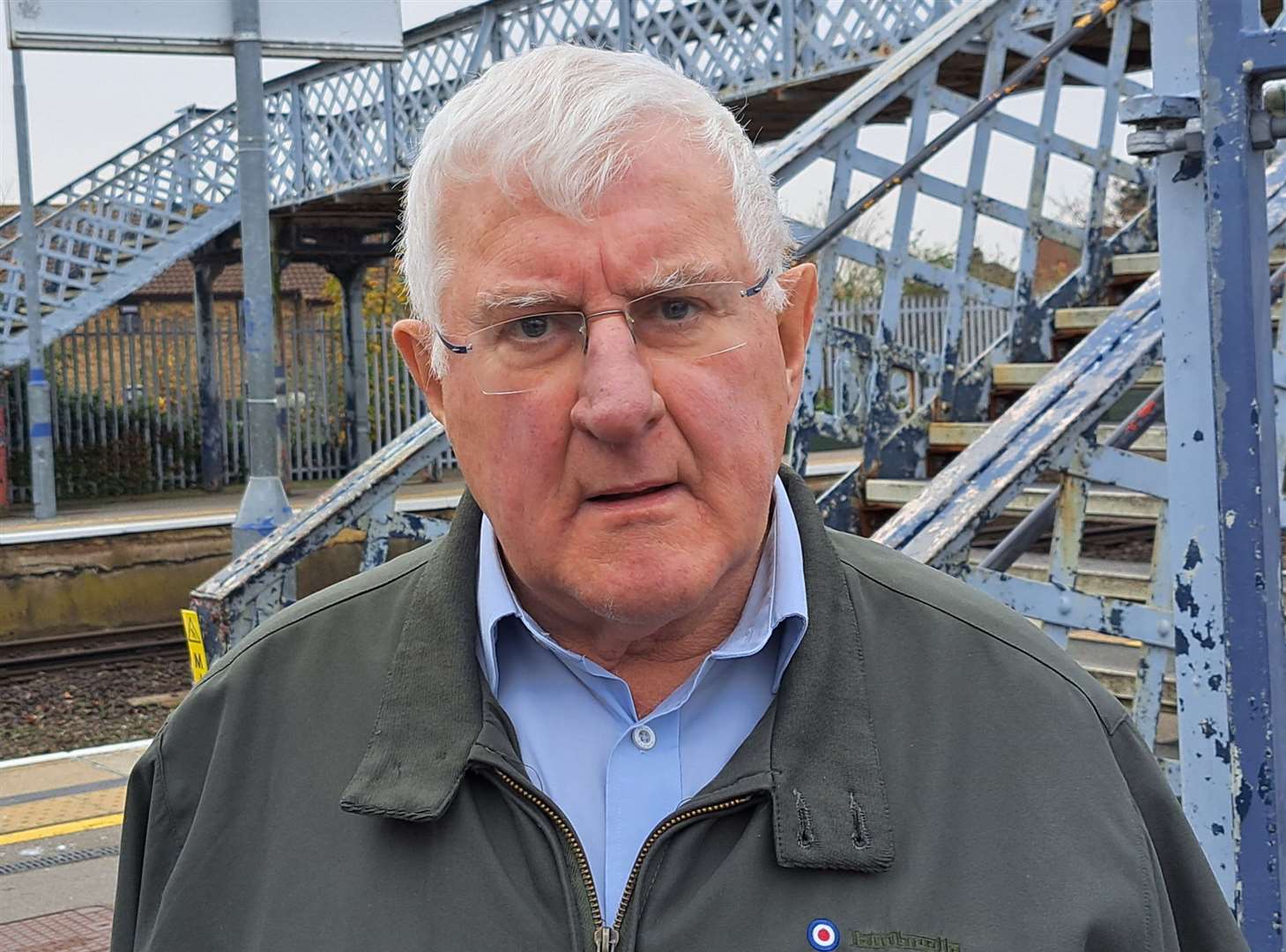 Steve Tasker believes the footbridge at Deal railway station poses a potential danger to users