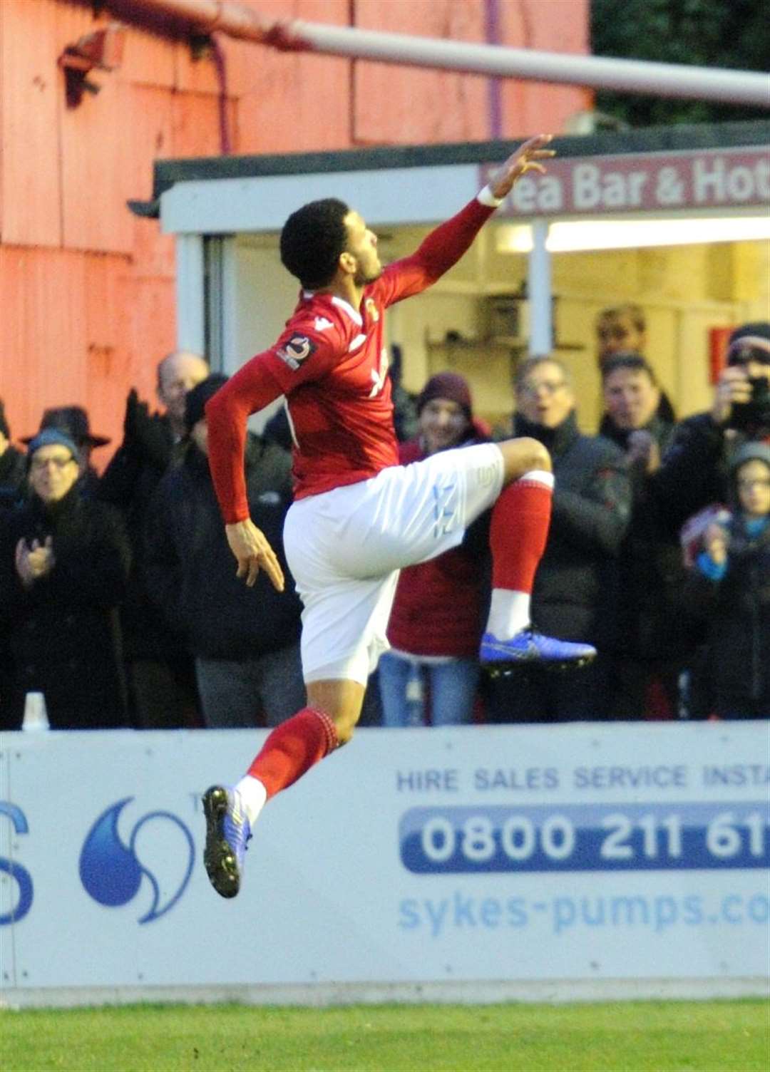 Chris Bush's Ebbsfleet highlight - the free-kick against Leyton Orient Picture: Simon Hildrew