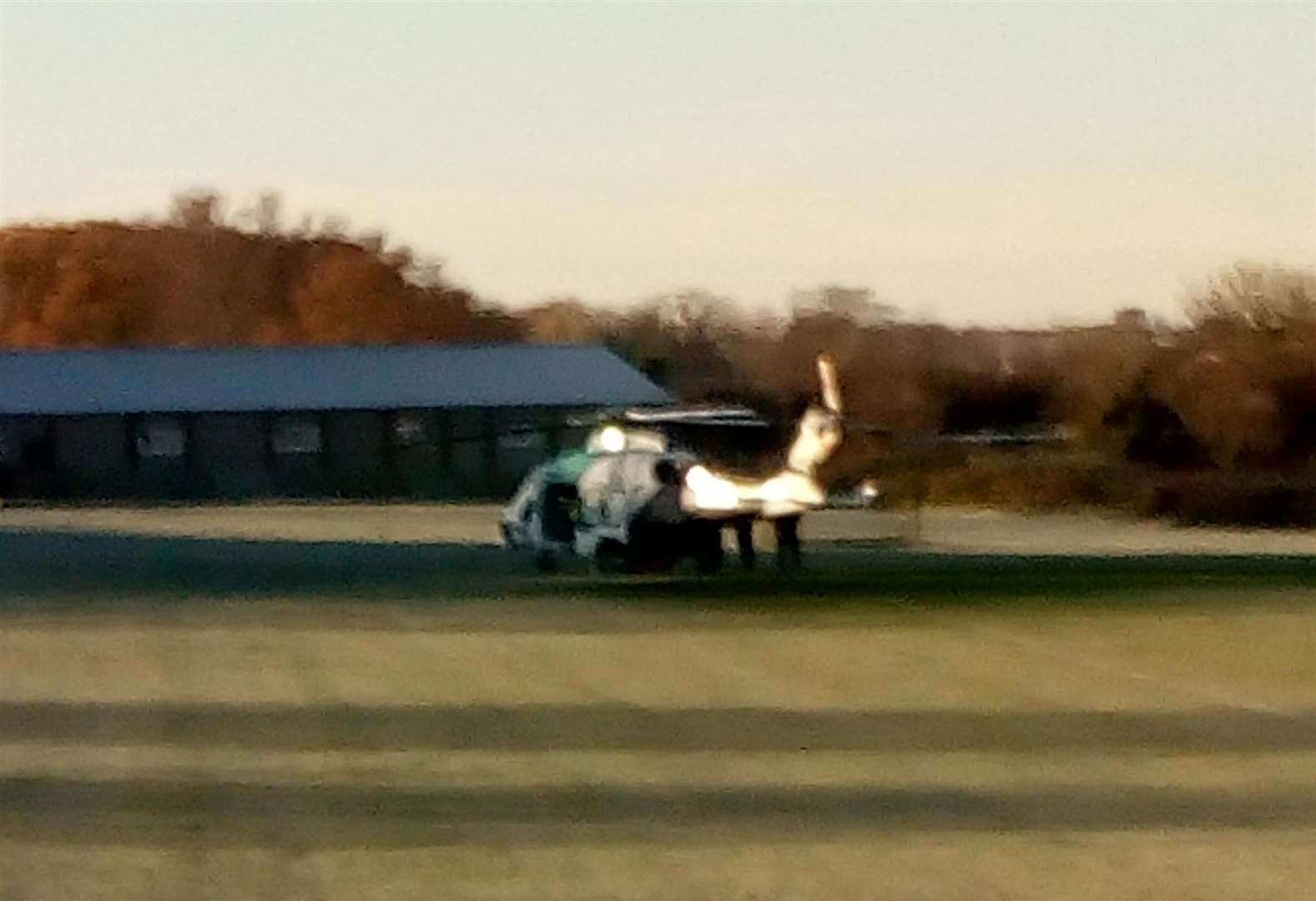 An air ambulance has landed in a nearby sports field afer a pedestrian was hit by a car in Herne Bay Road in Swalecliffe, Whitstable. Picture: Nigel Hall