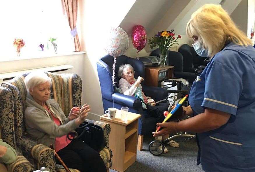 Haslington Lodge resident Maureen finished with gold in target practice