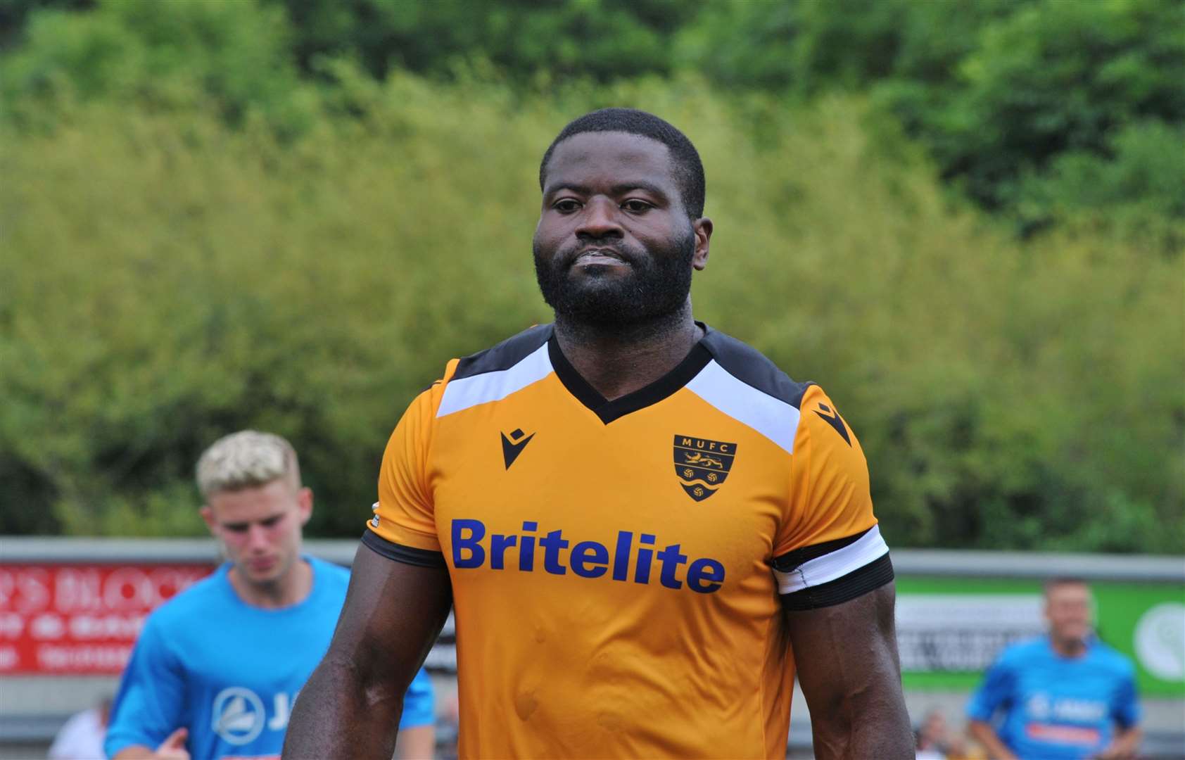 George Elokobi spoke to the referee about the alleged abuse. Picture: Steve Terrell