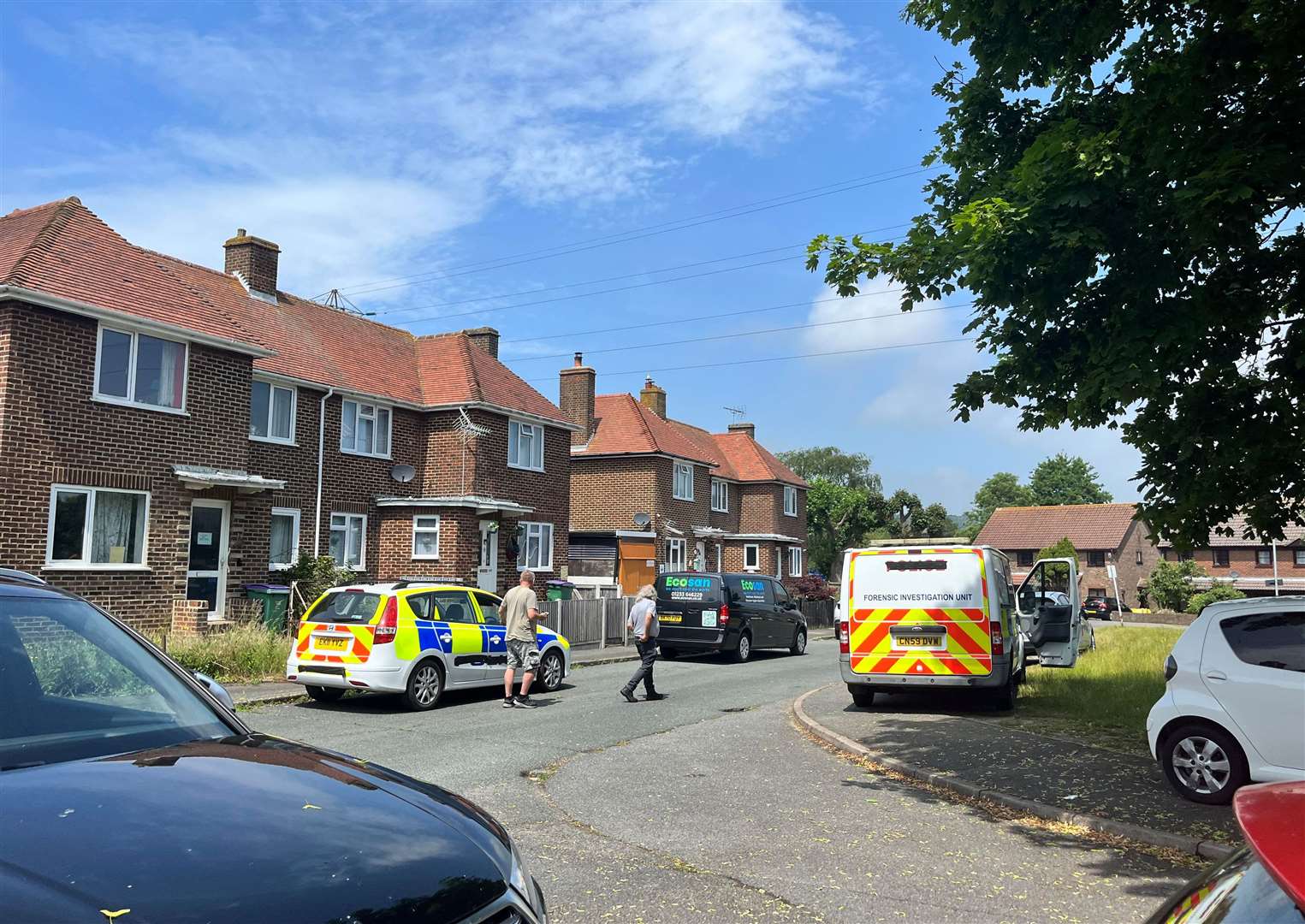 Fake police and forensics vehicles were used for the filming