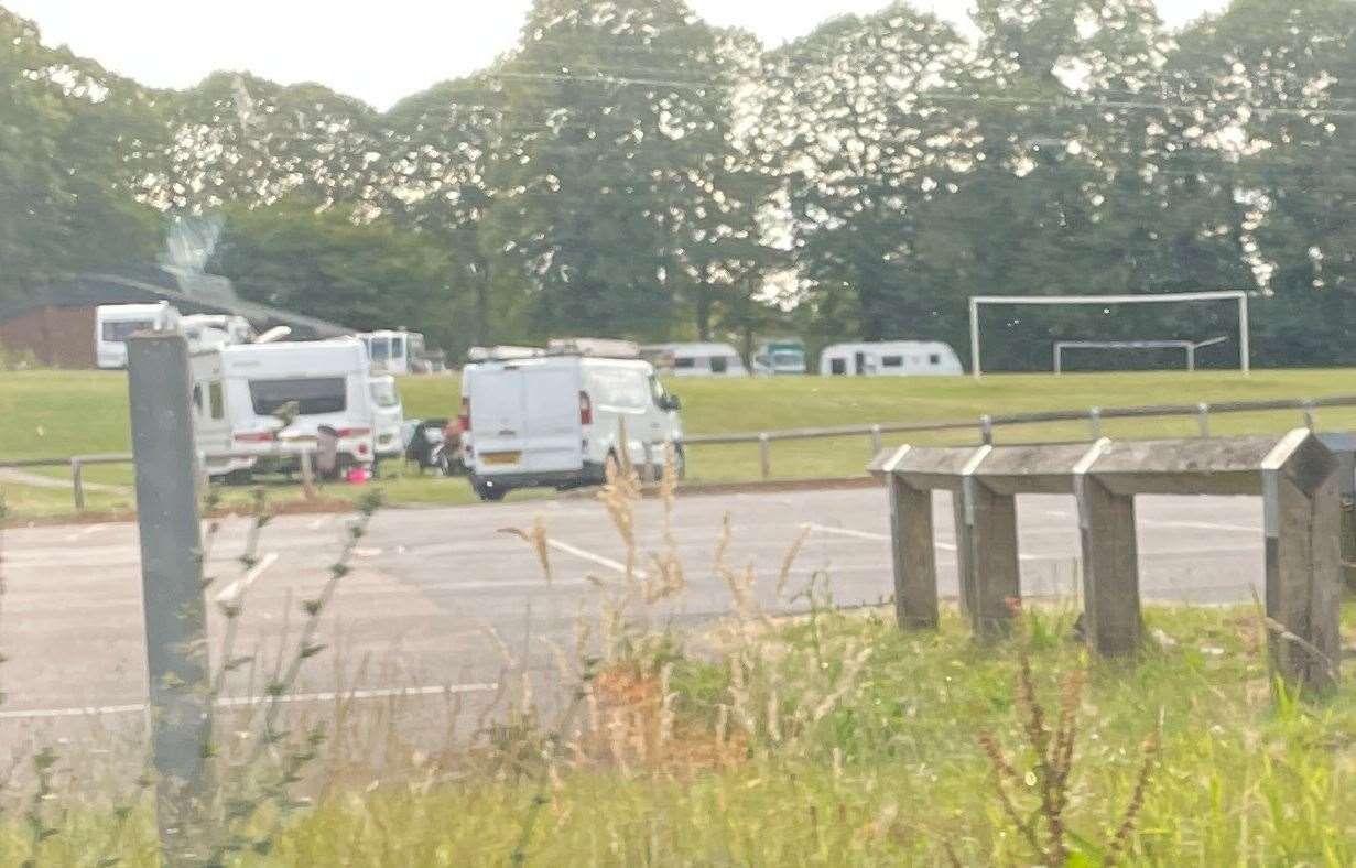 Travellers pictured her last year at Luton Rec, Chatham have reportedly returned again