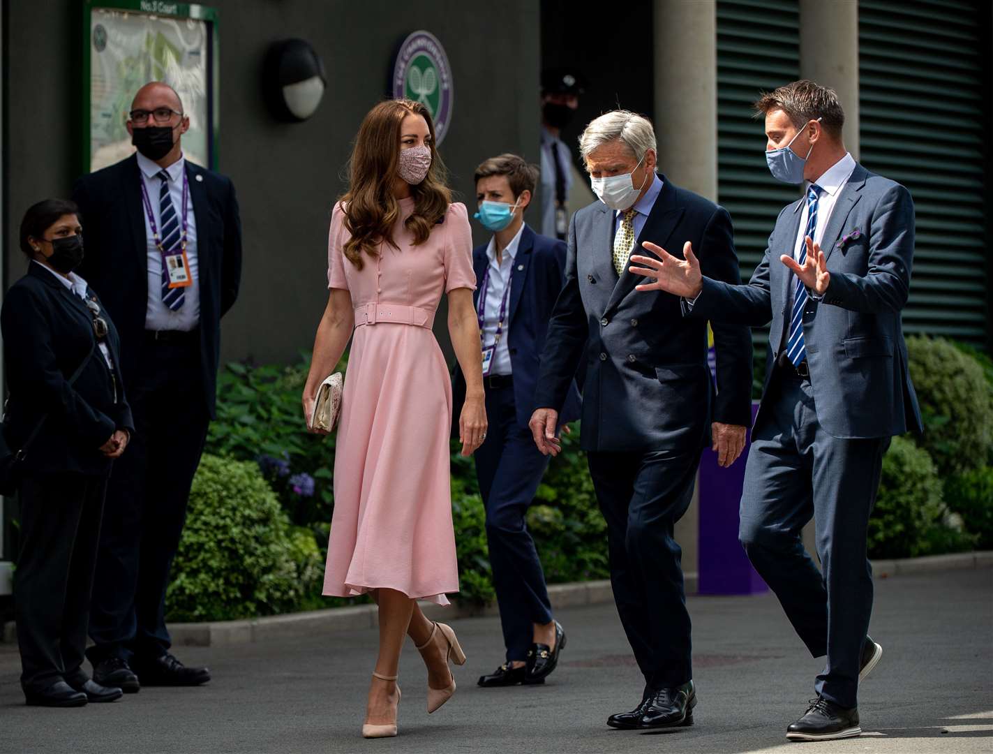 The Duchess of Cambridge was joined by her father Michael Middleton (Jonathan Nackstrand/Aeltc pool/PA)