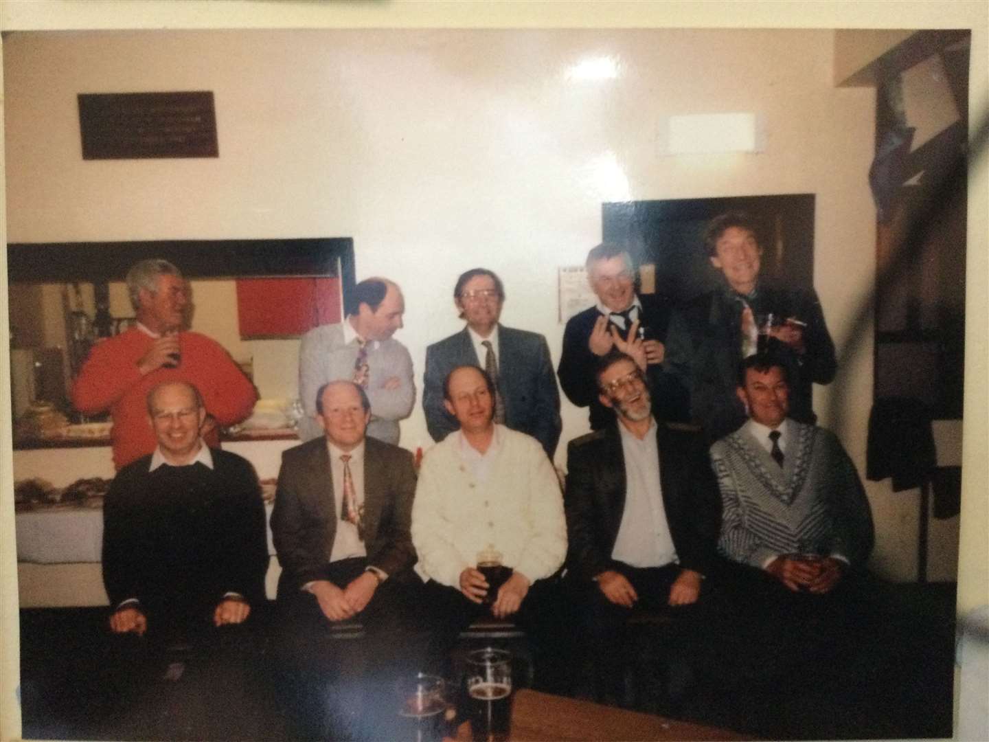 The 1993 reunion - back row from left: Dick Osenton, Terry Elliott, Pete Rogers, Barry Stevens, Paul Chandler; front row, from left: John Doggett, Ian Jackson,Terry Hoare, Trevor Woodhouse, Ted Leftley