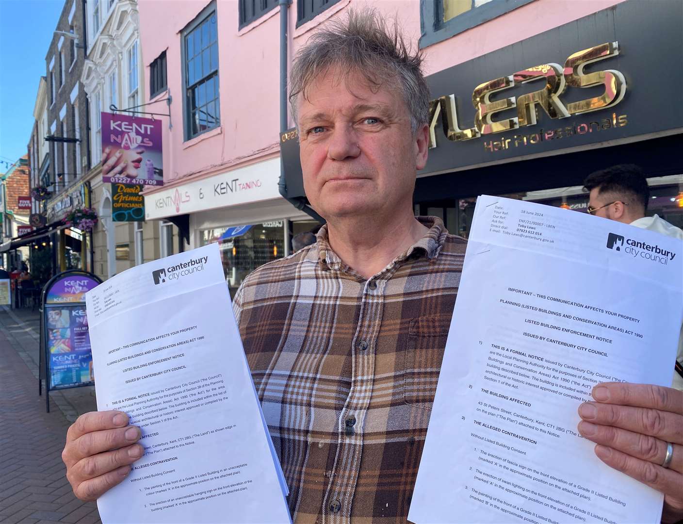 Christopher Nevill recently said he felt intimidated by heavy-handed communications from Canterbury City Council about his St Peter's St properties