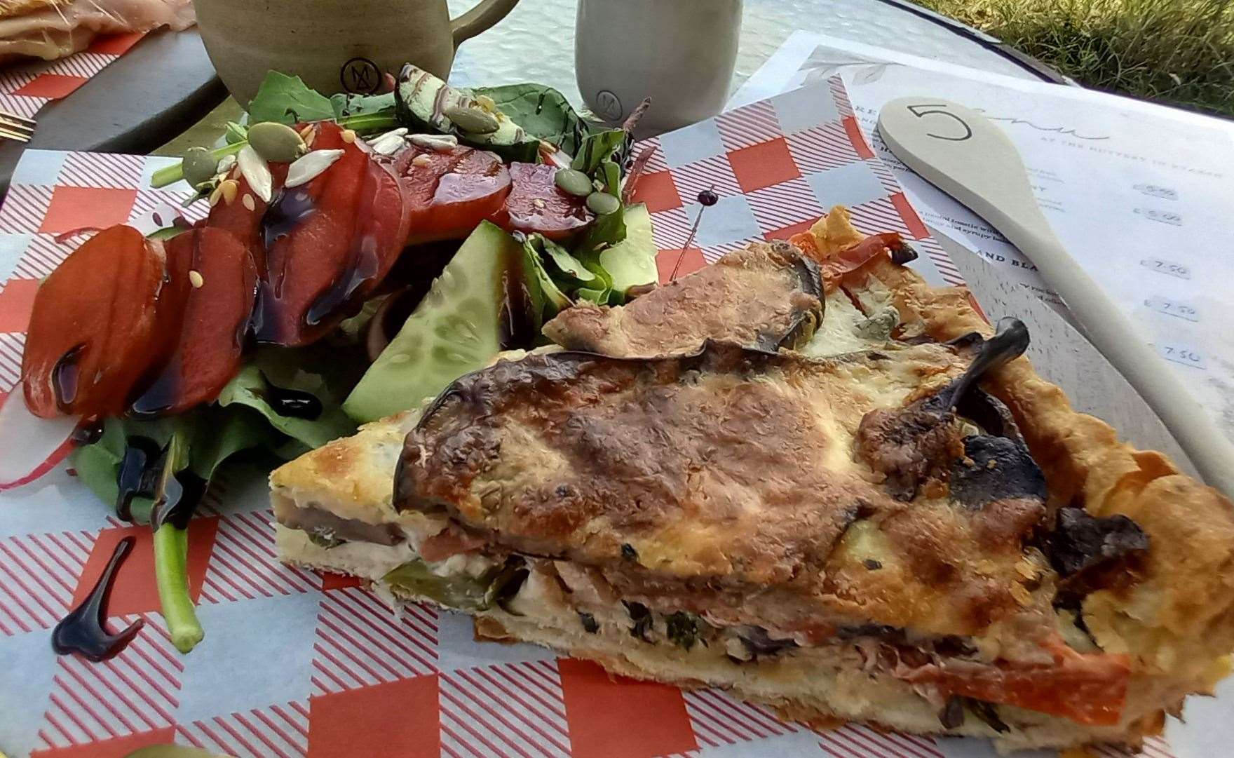 The mushroom and blue cheese quiche