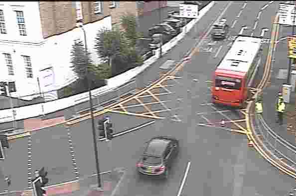 The broken down coach is blocking lane three of three. Picture: Kent Highways