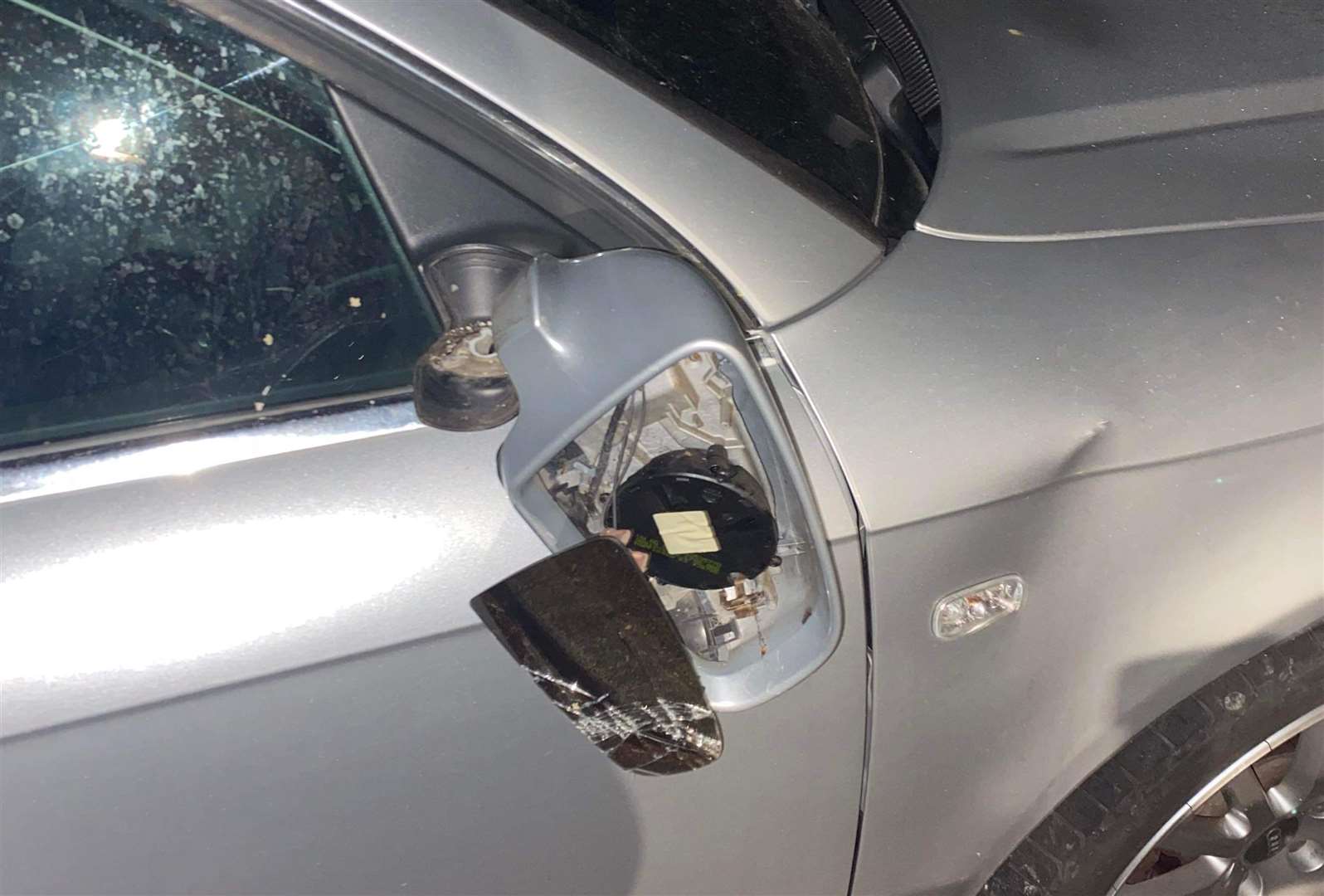 Several wing mirrors were pulled apart and smashed in the area on Saturday night