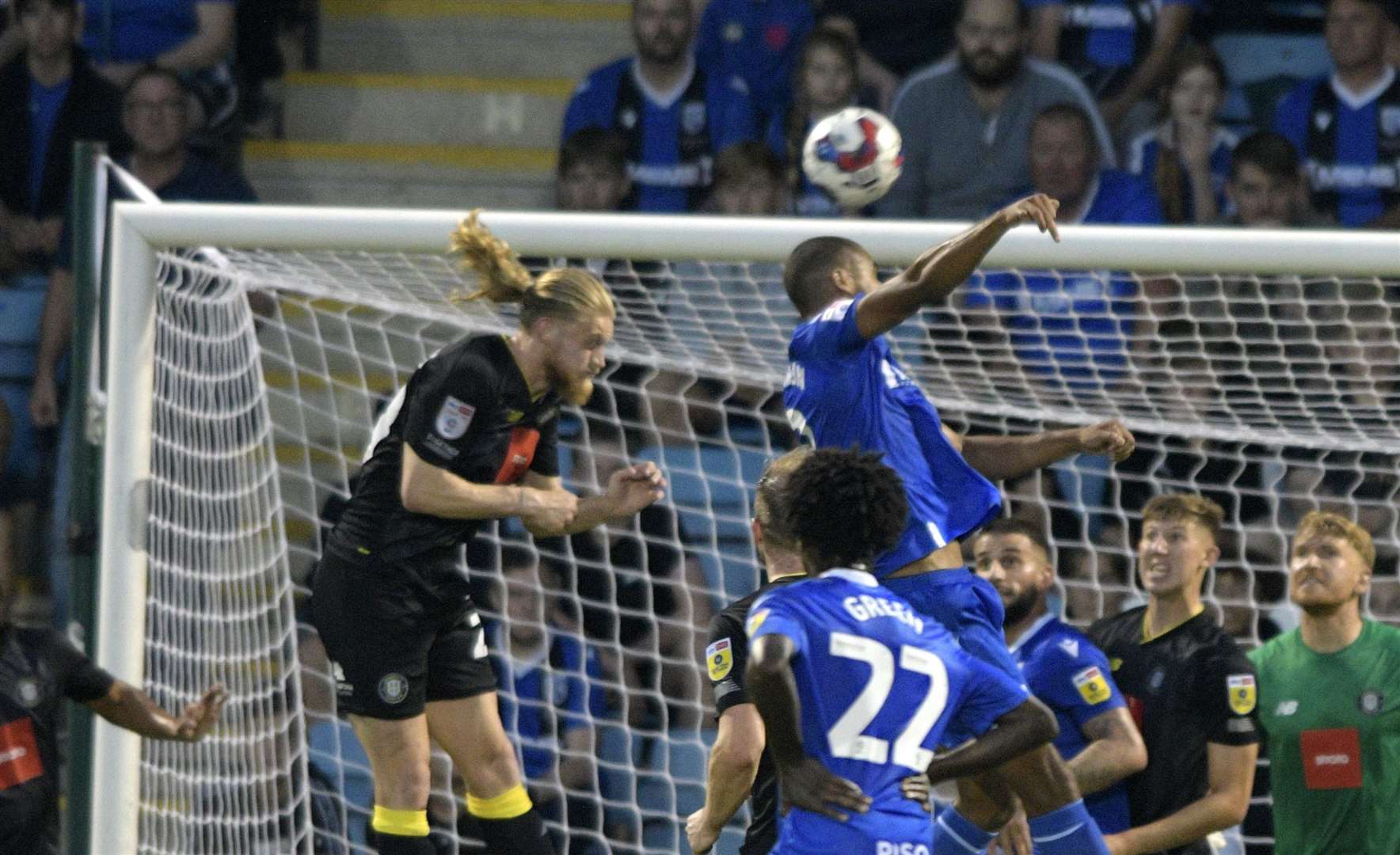 Gillingham's Mika Mandron looks for goal at Priestfield. Picture: Beau Goodwin