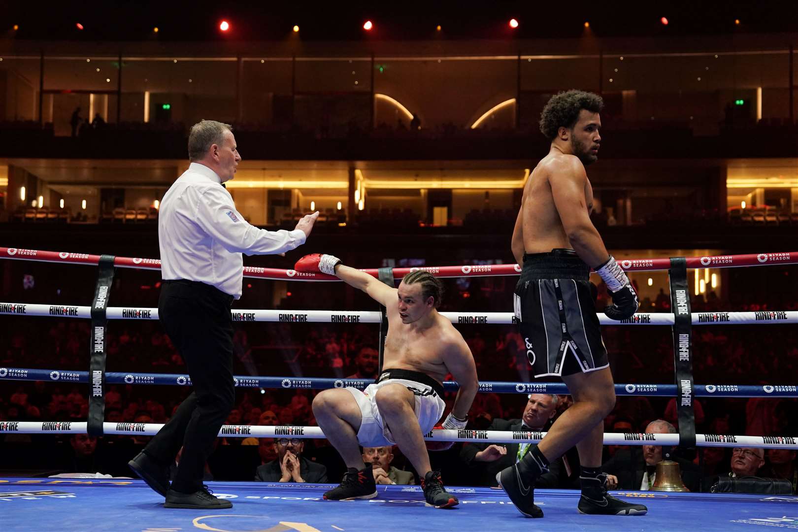Moses Itauma walks to his corner after another opponent is seen off Picture: Queensberry