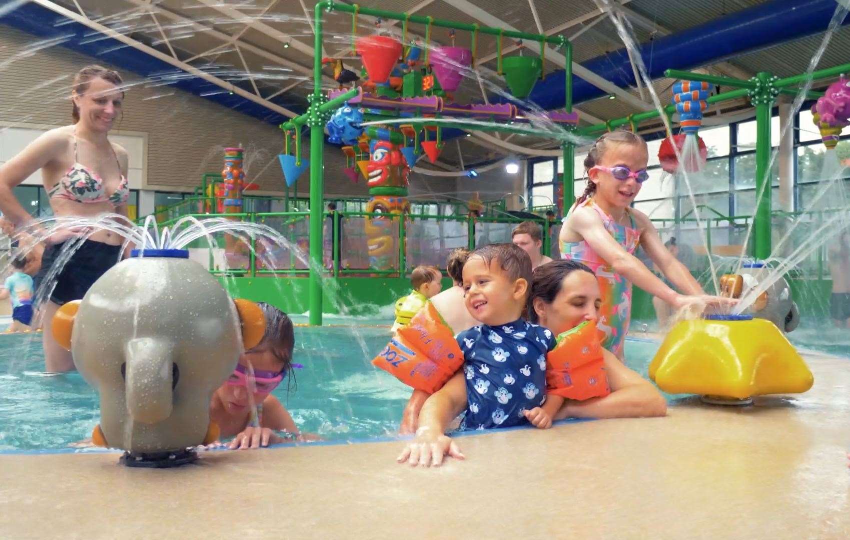 The splash pad is suited for small children as well as those with reduced mobility and disabilities