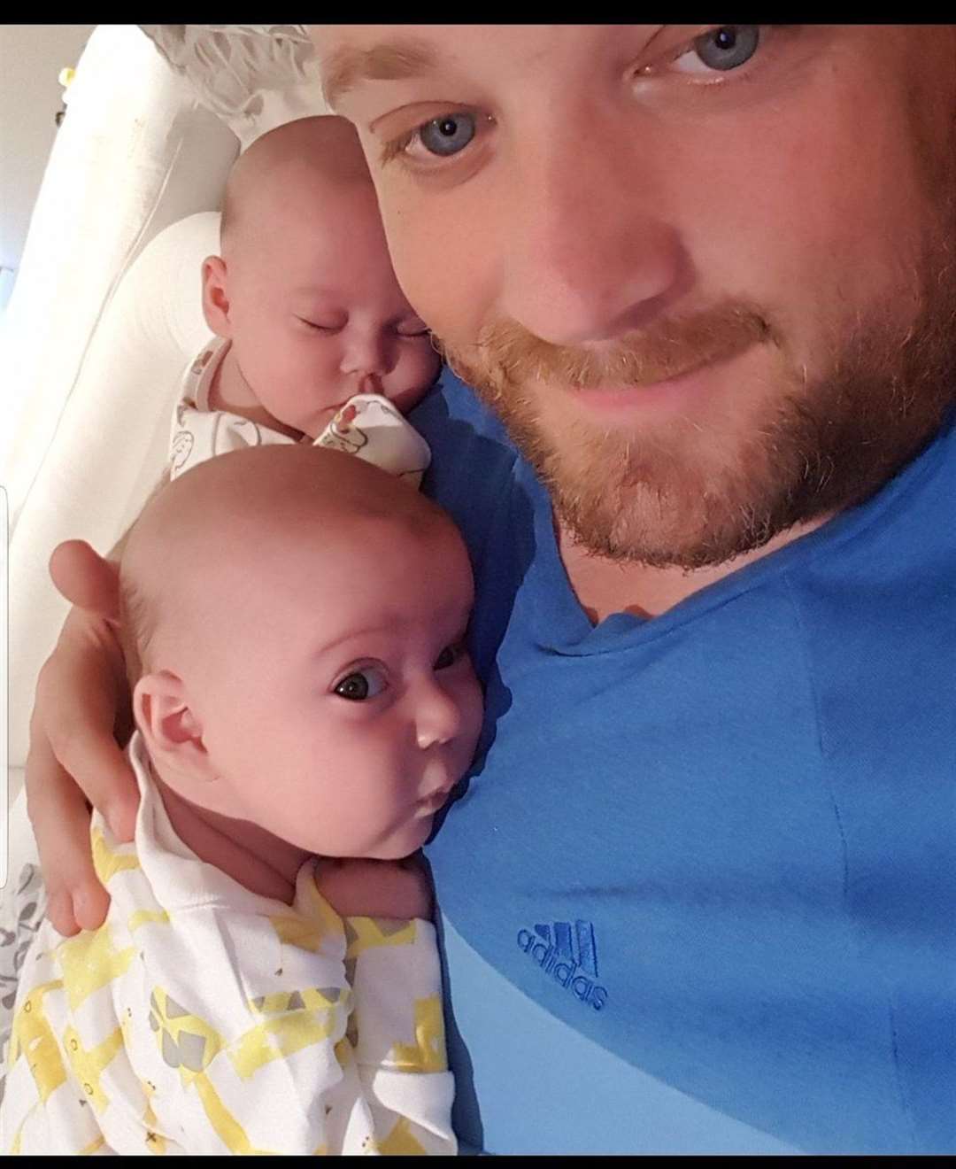 Steven Ford with his twins