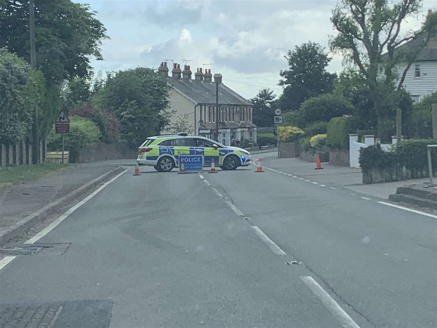 The A227 Wrotham Road was shut near Meopham Green