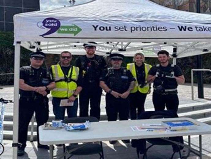 Police officers and council staff at the event in Dartford High Street