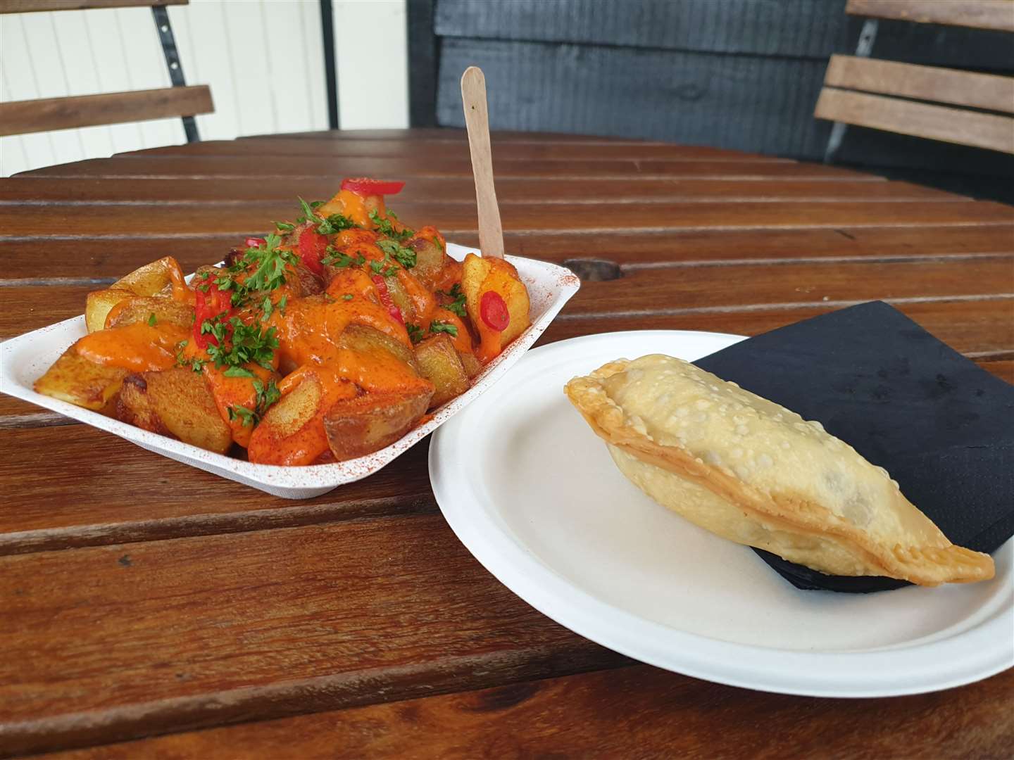 We ordered patatas bravas and an empanada during our visit to Don Juan in Canterbury