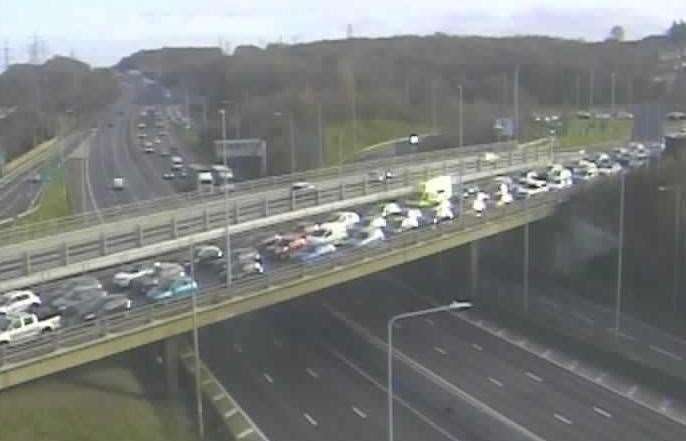 Traffic by the Bean interchange. Picture: National Highways