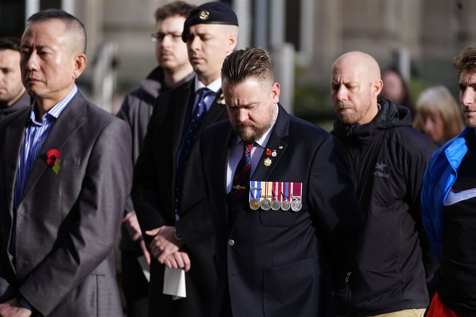 A pause for Remembrance on Armistice Day, at Exchange Flags in Liverpool (Peter Byrne/PA)