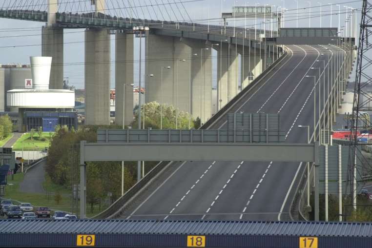 There's been an accident on the Dartford QE2 Bridge. Stock image