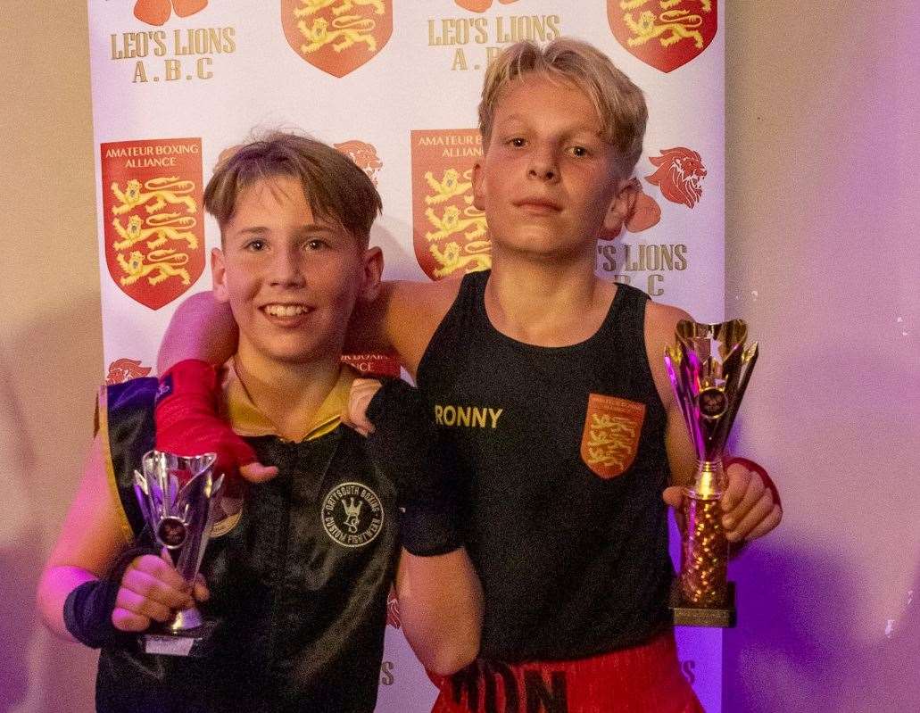 Victorious Leo's Lions ABC fighter Ronny Heaver saw off Double J Boxing's Junior Gray-Horwood. Picture: Hemanshu Malaviya / hmphotography.co.uk