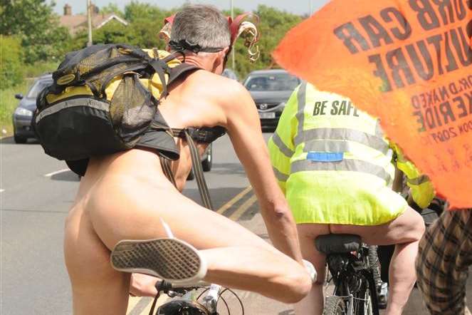 The World Naked Bike Ride in Canterbury aimed to raise awareness of issues affecting cyclists