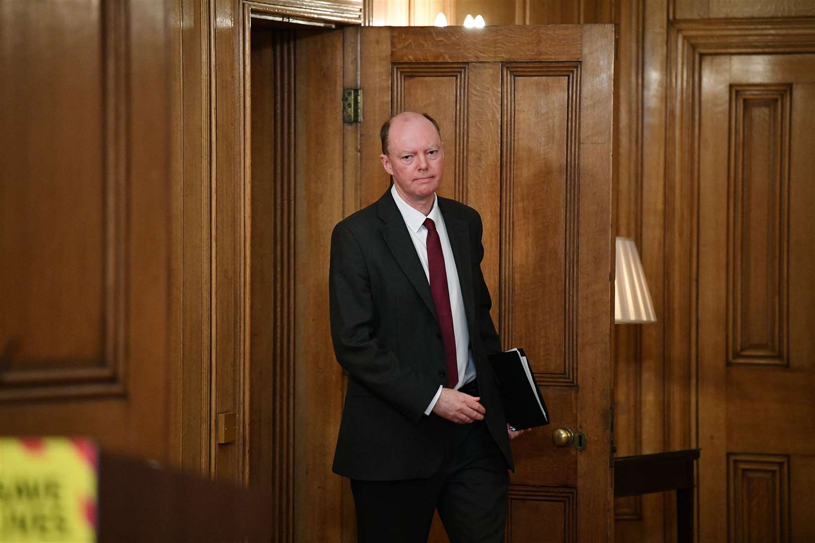 England’s chief medical officer Professor Chris Whitty arrives for a media briefing in Downing Street (Justin Tallis/PA)