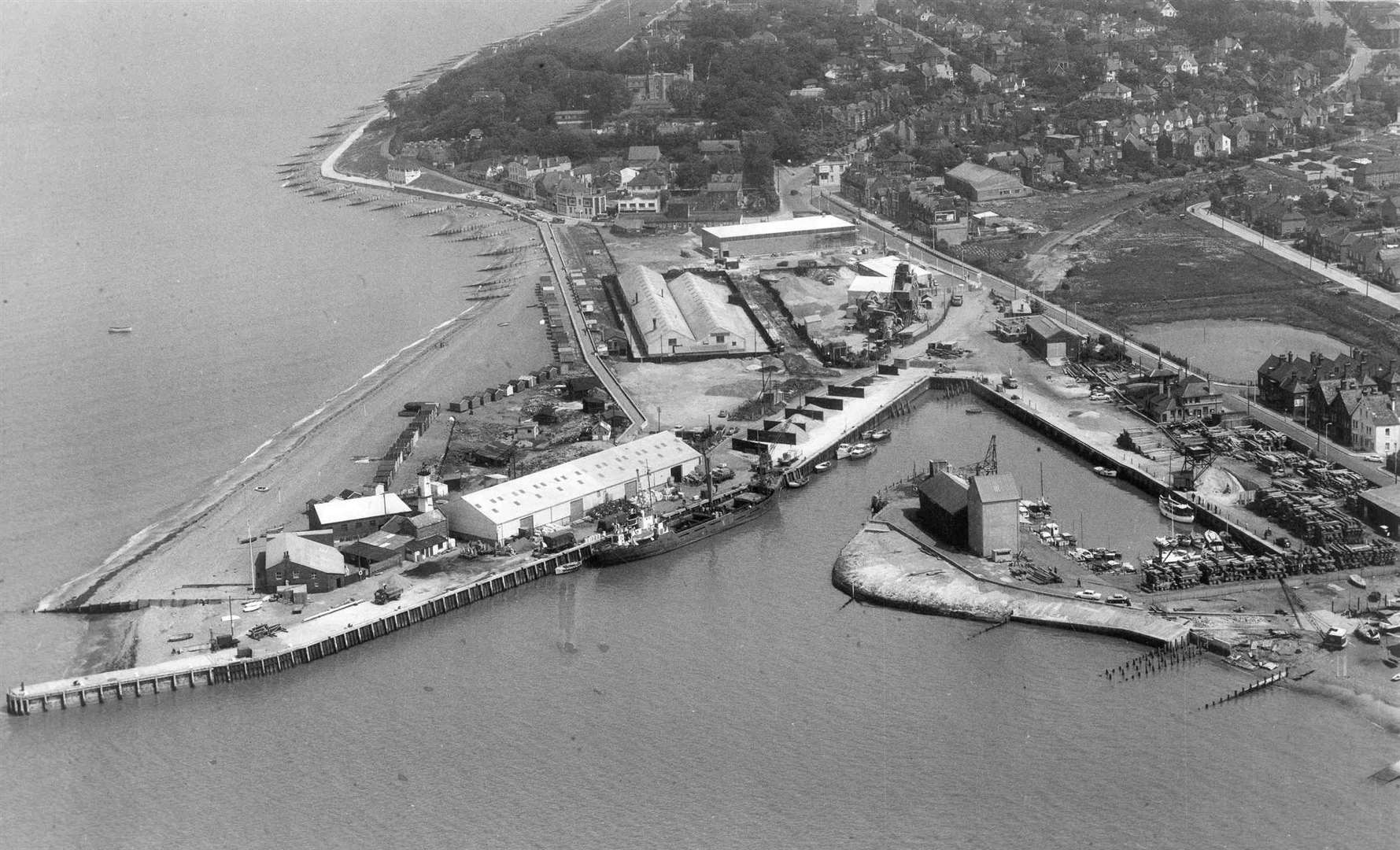 Whitstable Harbour from the skies 58 years ago. Picture: Skyfotos