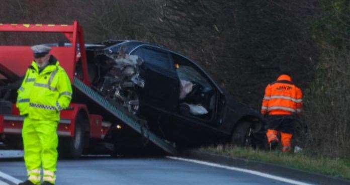 The crash closed the road in Dover