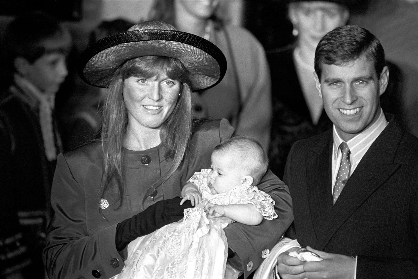 The Duke and Duchess of York with baby Princess Beatrice at her christening (Ron Bell/PA)