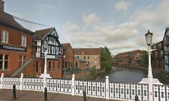 A body was pulled from the river near to Tonbridge's Pizza Express