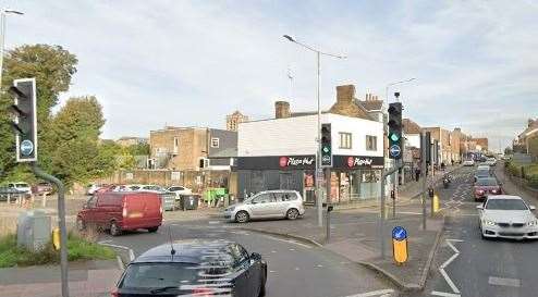 A child riding an electric scooter is in hospital after being hit by a car near the West Street and St Michael's Road one-way system junction in Sittingbourne. Picture: Google Maps