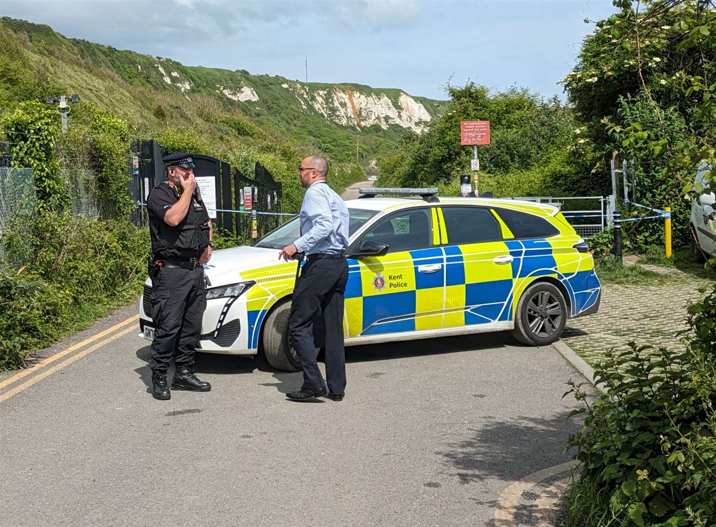 Police taped off The Warren earlier today after Leah’s body was found