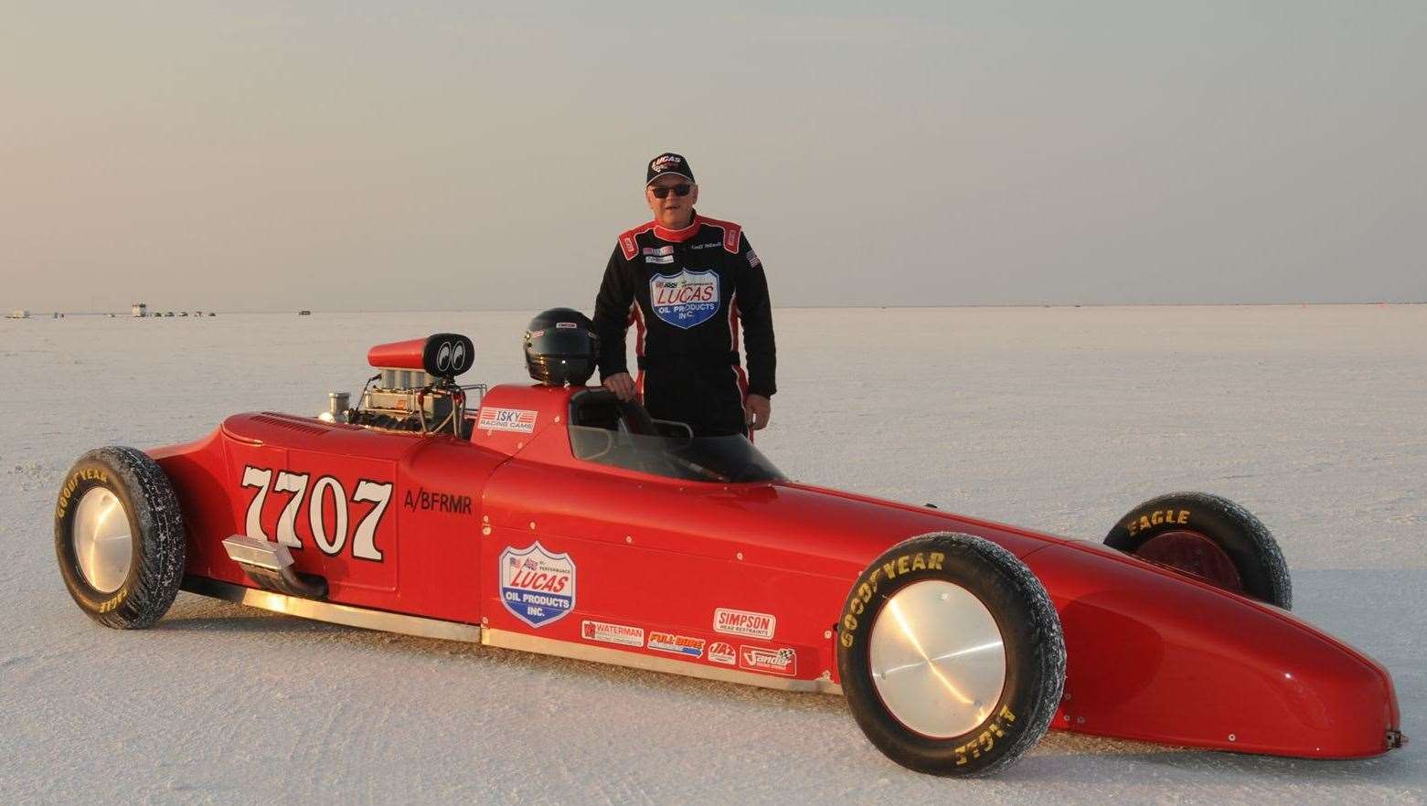 Geoff standing next to his 7707 Lucas oil landspeeder. Picture: Geoff Stilwell