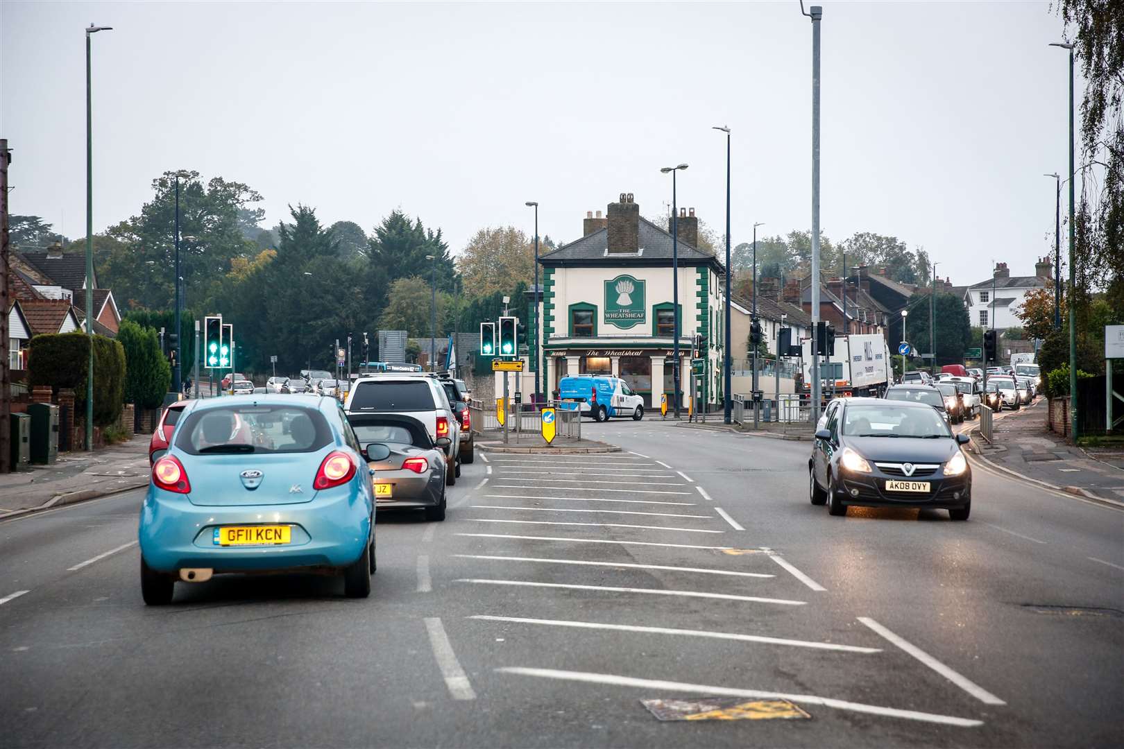 Traffic at The Wheatsheaf, Maidstone Picture: Matthew Walker