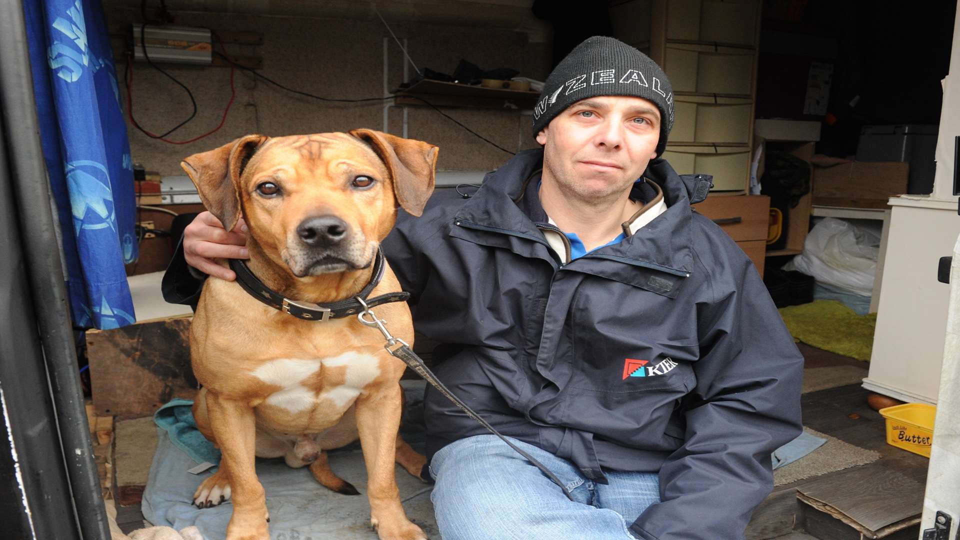 Martin Evans is living in his van with dog Gizmo