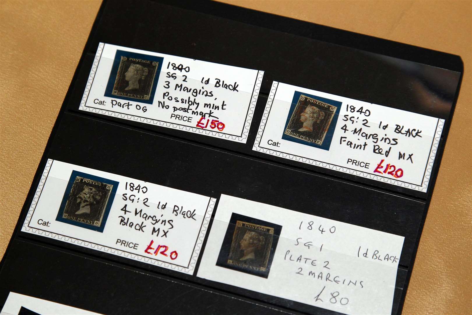 Penny Blacks recently on sale at East Malling Stamp Fair