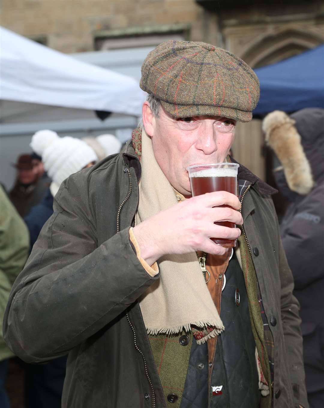 Mr Farage, enjoying a pint back on Boxing day in Kent (Steve Parsons/PA)