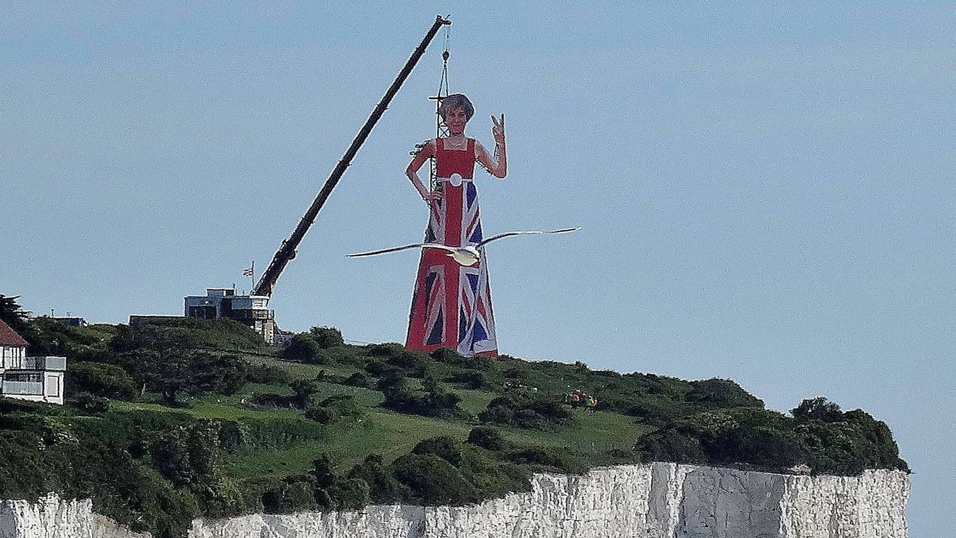 The image of Theresa May on the White Cliffs just before the general election in June. Picture courtesy of Simon Hare