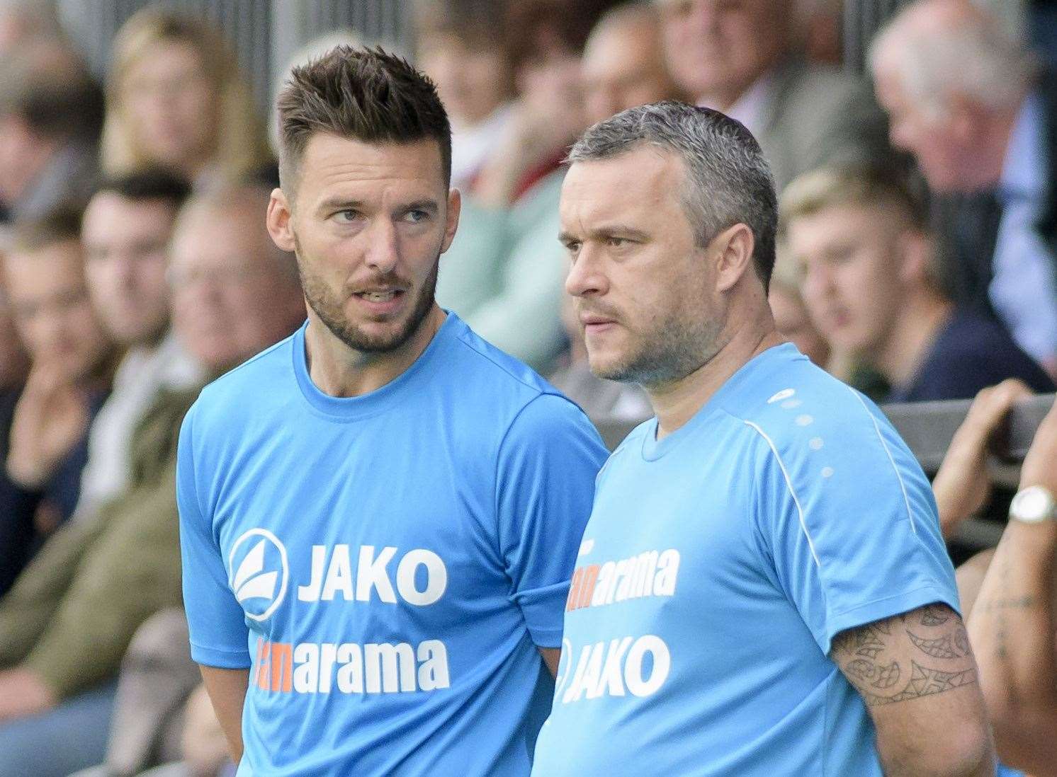 Dartford joint-managers Adam Flanagan and Jamie Coyle Picture: Andy Payton