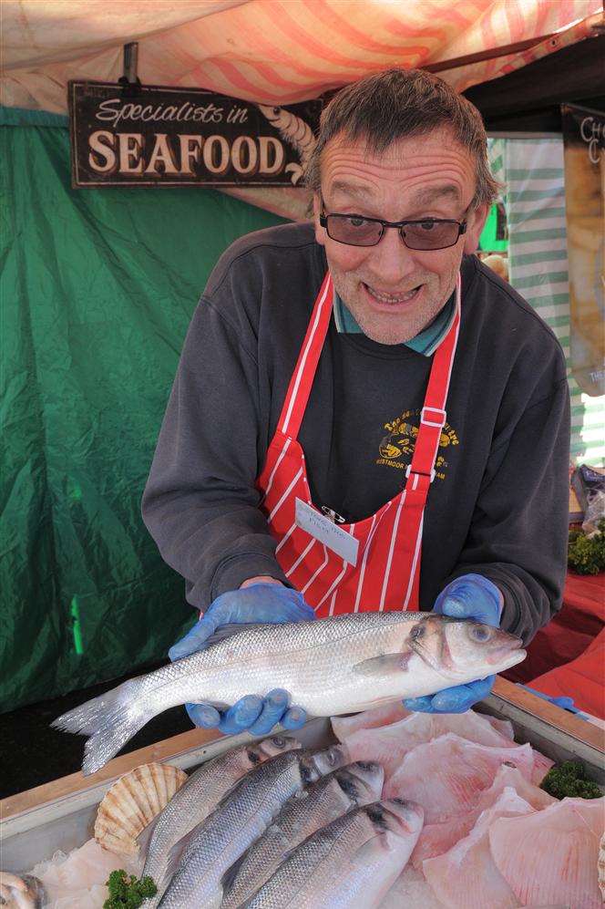 Rochester Farmers Market, Corporation Street car park. Steve Theobald (Mobile Fresh Fish farm Shop),