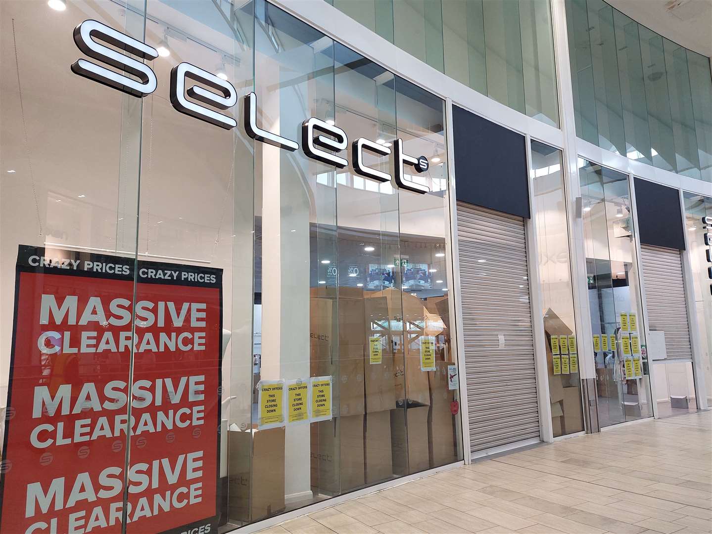 Select in County Square in Ashford closed earlier this year