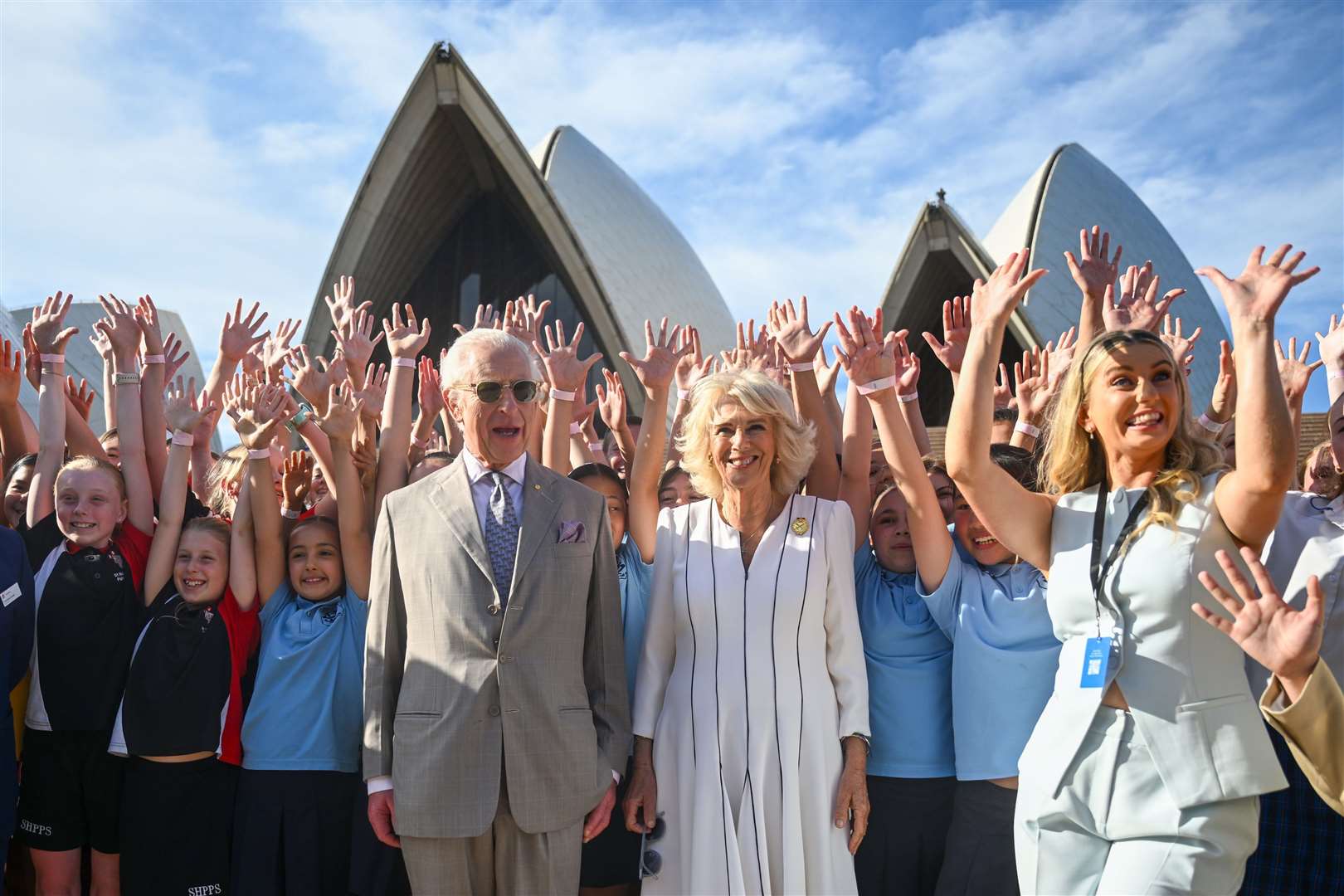 Charles and Camilla visiting the Sydney Opera House (Victoria Jones/PA)