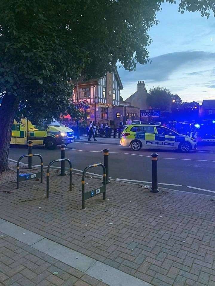 Emergency services at the scene of the incident in Chislehurst last night. Picture: @Kent_999s