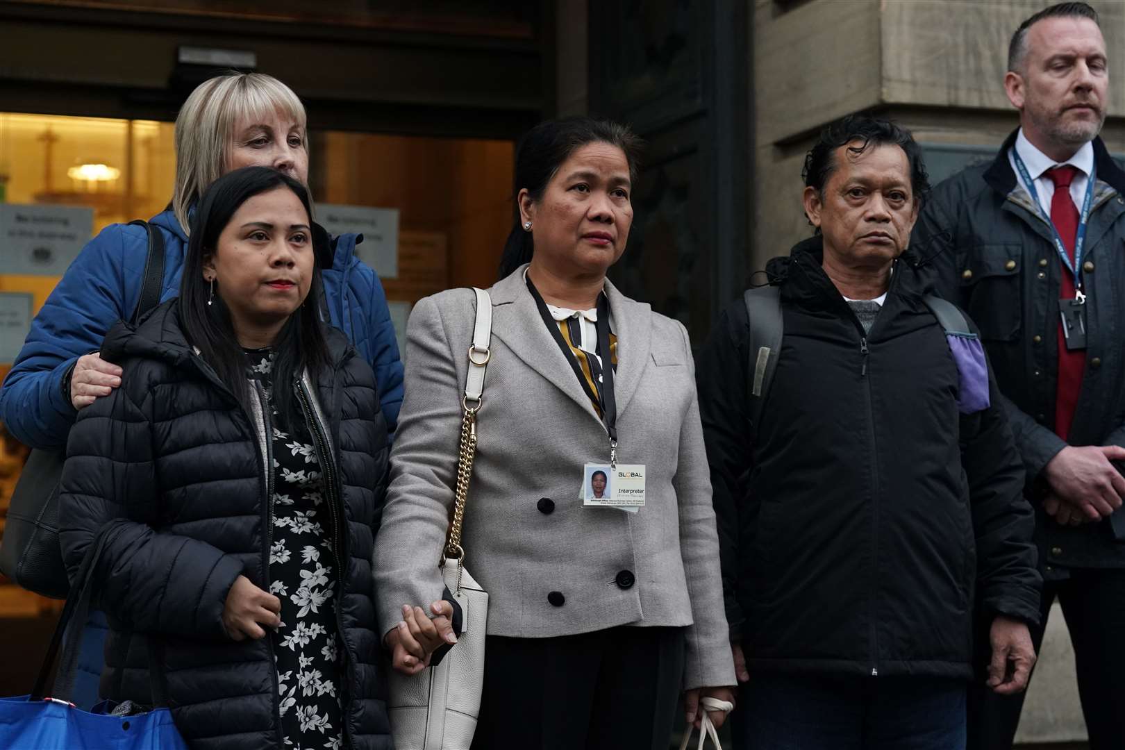 Family members of Bennylyn Burke outside Edinburgh High Court (Andrew Milligan/PA)