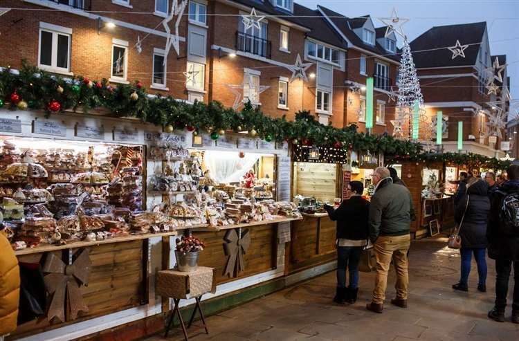 The Christmas market stalls will be extended to the grounds of Canterbury Cathedral – the first time in 211 years that they will be held there. Image: Canterbury Christmas Market