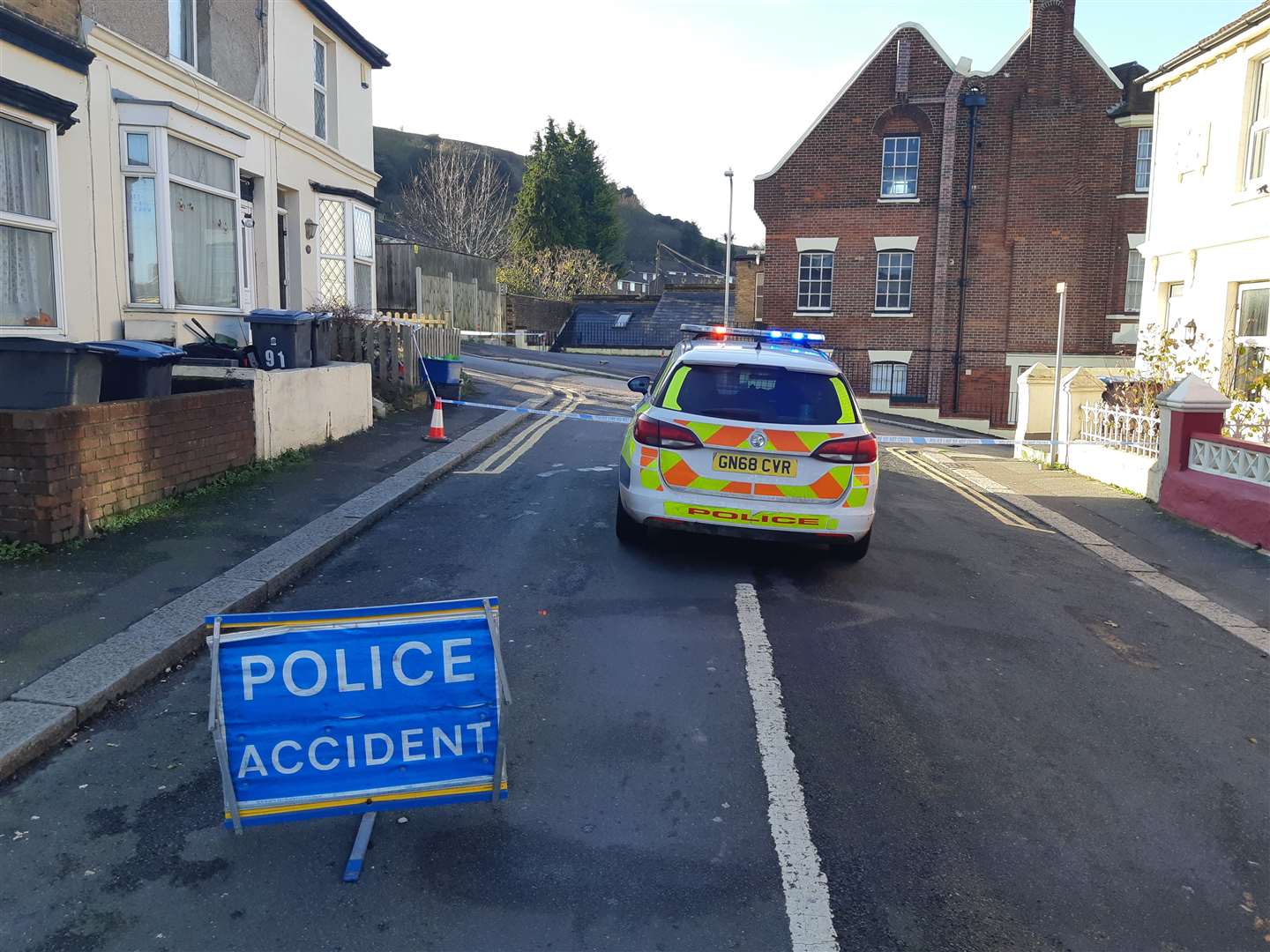 Police also closed Clarendon Place, around the corner from the incident