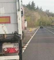 Drivers have beeped and had to swerve to avoid crashing into this lorry