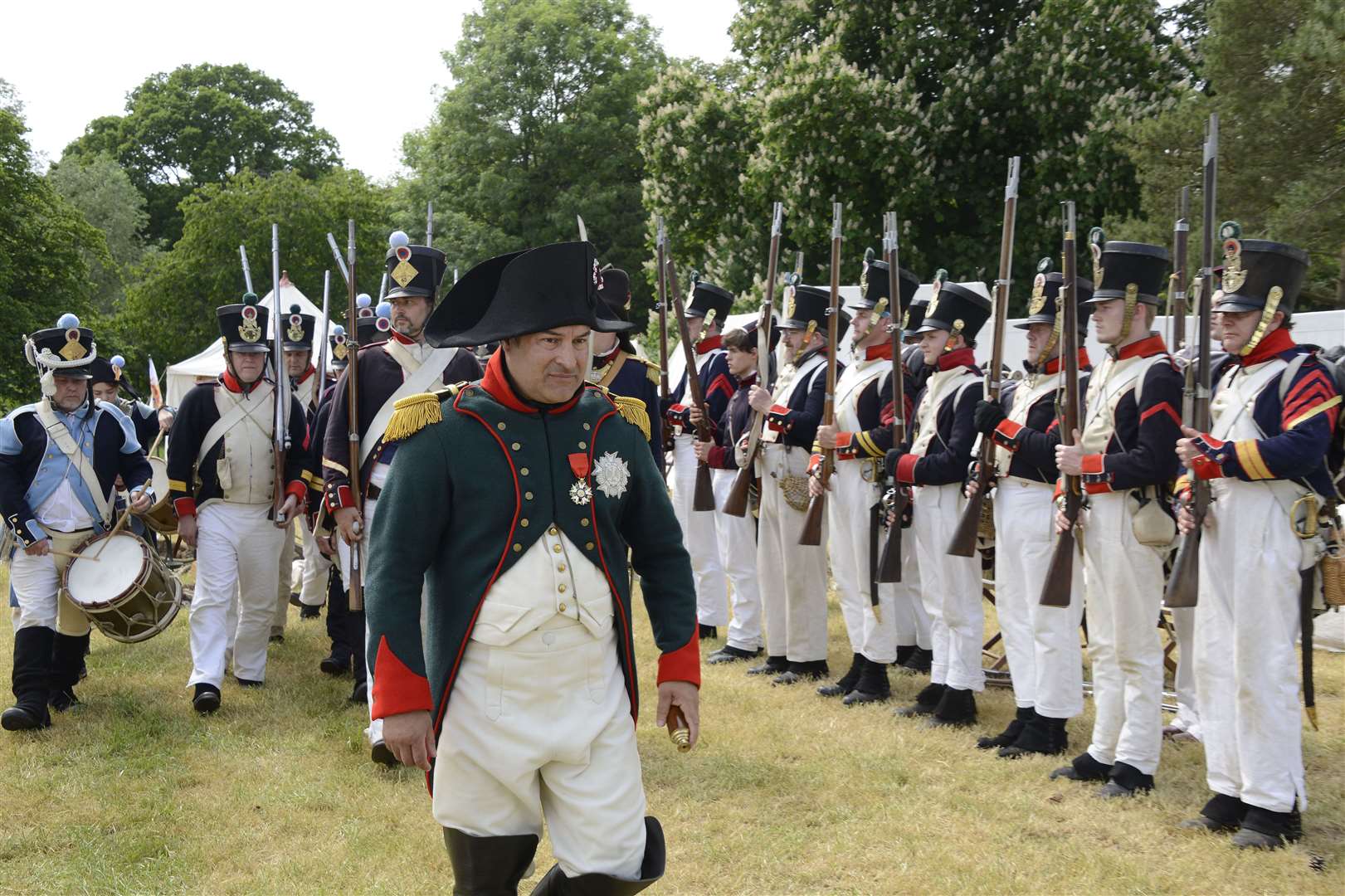 The French troops are led into battle by Napoleon Picture: Paul Amos